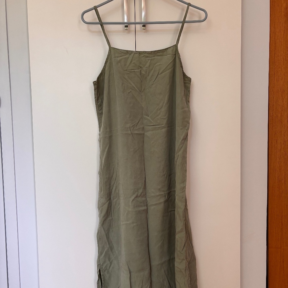 TWOTHIRDS green tencel slip dress
